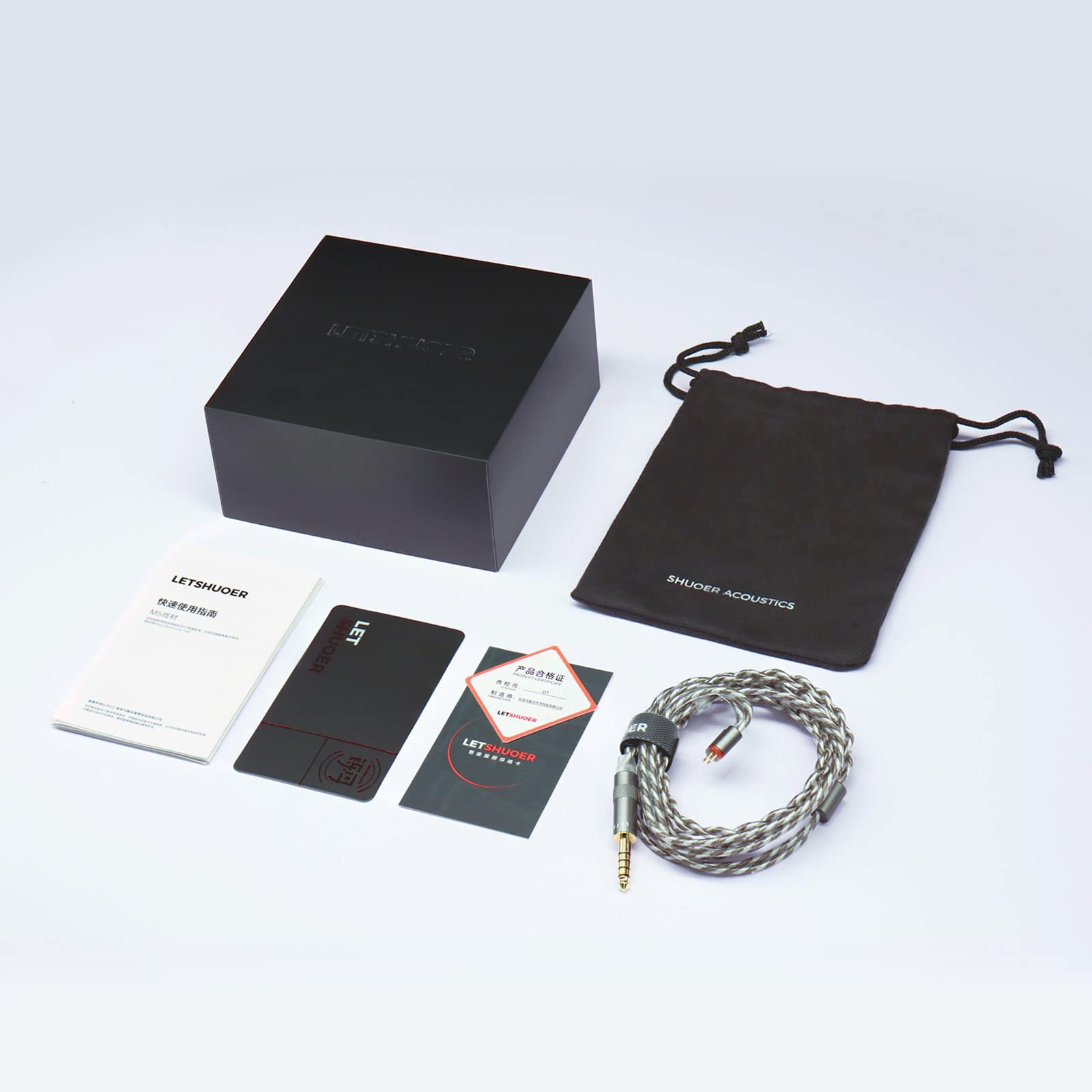 LETSHUOER S12 4.4mmリケーブル可能イヤホン Amazon | LETSHUOER M5 イヤホンケーブル 392撚り単結晶銅銀